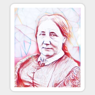 Elizabeth Gaskell Portrait | Elizabeth Gaskell Artwork Line Art Sticker